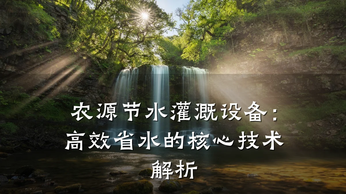 农源节水灌溉设备:高效省水的核心技术解析